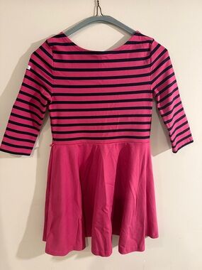 POLO Ralph Lauren Pink & Black Striped Fit-and-Flare Dress Medium 8-10